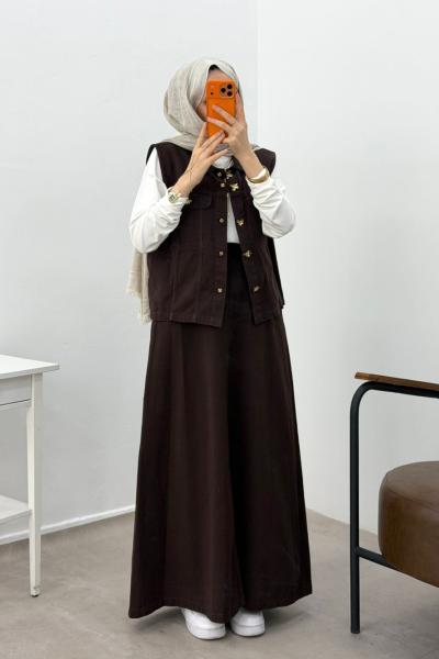 8261 Gabardin Kot Etekli 3 Lü Takım