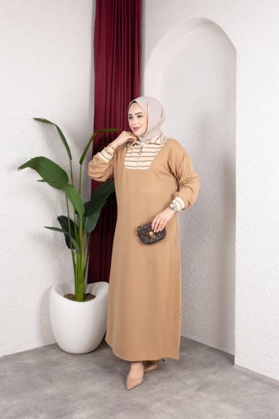 Çimen Pamuklu İki İplik Elbise