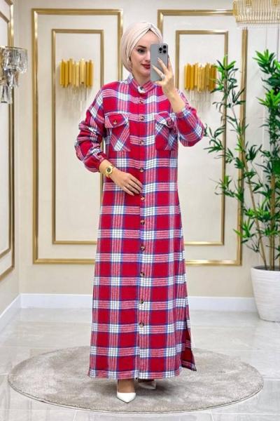 Havin kaşe Kap Çift Çepli - Kırmızı