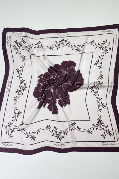 Floral Fular Bordo