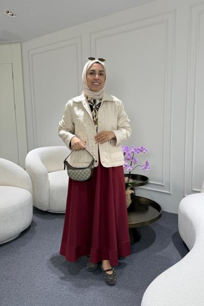 Kısa Kapitone Ceket Bej