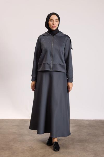 Scuba Taşlı Takım  Füme