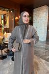 Sera Abaya Takım Kahverengi