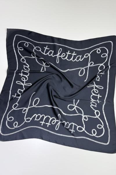 Zincir Tafetta Fular Siyah