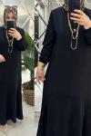 Banu elbise ayrobin kumaş siyah  Siyah