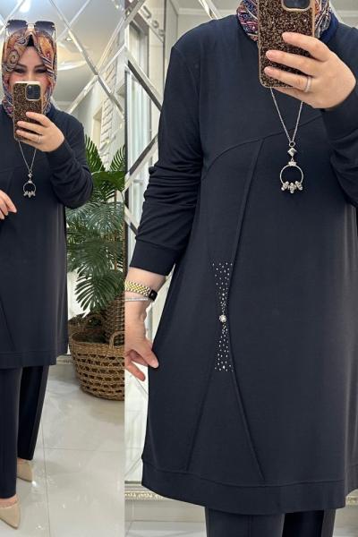 Belkıs takım qupra petek kumaş antrasit Antrasit