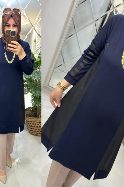 Berra tunik oyşo kumaş laci Lacivert