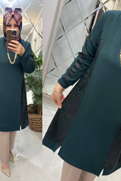 Berra tunik oyşo kumaş petrol  Petrol Yeşili