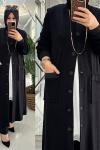 Beyda hırka ipek/yün triko siyah  Siyah
