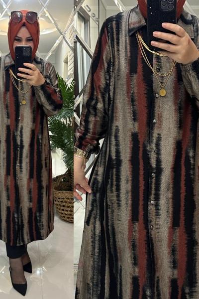 Daren gömlek kalın viskon kumaş kiremit  Kiremit