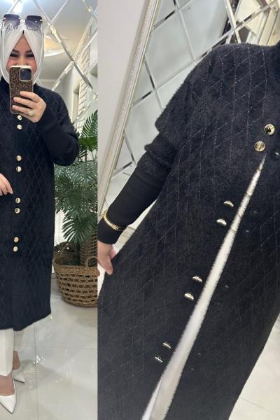 Demet angora hırka siyah  Siyah