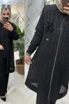 Derya üçlü takım inci penye kumaş siyah  Siyah