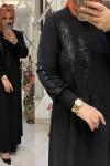 Dubai elbise sandy kumaş  Siyah