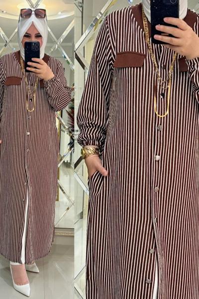 Duru gömlek bürümcük kumaş kahve Kahverengi