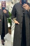Emel ceket kap yünlü kaşe kumaş vizon Vizon