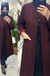 Emel ceket kap yünlü kaşe kumaş bordo Bordo