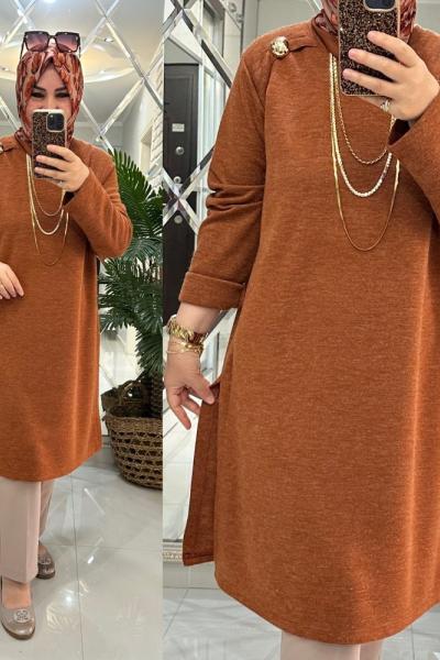 Ergül kazak triko kumaş kiremit  Kiremit