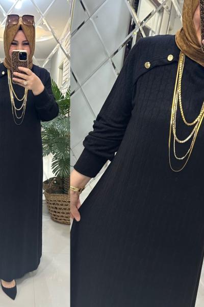 Esin elbise ipek triko siyah Siyah