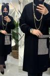 Ezgi tunik örme/krep penye kumaş siyah  Siyah