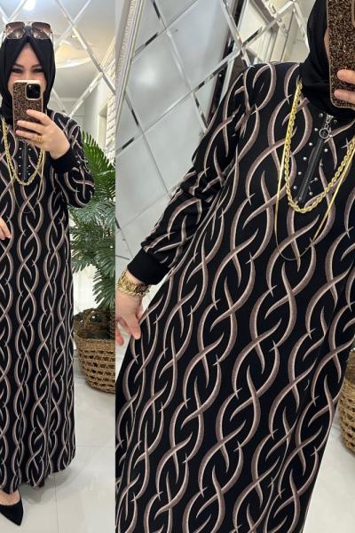 Feride elbise örme penye kumaş siyah  Siyah