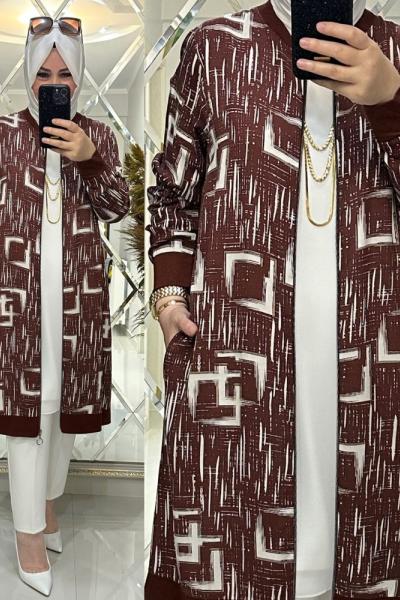 Gizem kap viskon kumaş kahve Kahverengi