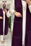 Gül fitilli sandy yelek mürdüm  Mürdüm
