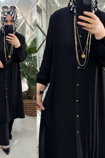 Gülay takım ayrobin kumaş siyah  Siyah