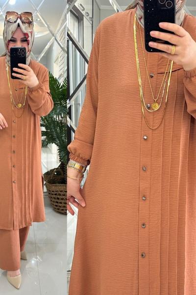 Gülay takım ayrobin kumaş karamel  Karamel