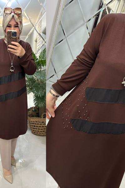 Güler tunik oyşo kumaş tarçın  Tarçın