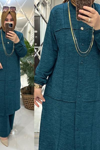 Gülfen takım yumoş triko petrol  Petrol Yeşili