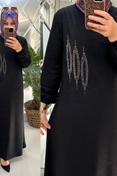 Hande elbise yumoş triko siyah  Siyah