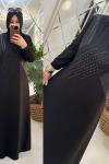 Hülya elbise ikiiplik penye kumaş siyah  Siyah