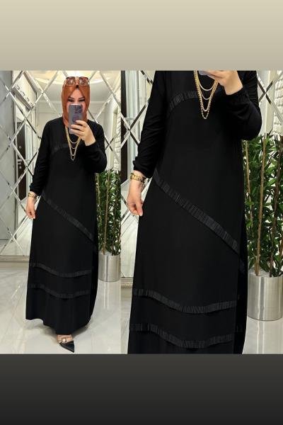 Kapris elbise sandy kumaş siyah  Siyah