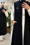 Liza yelek scuba kumaş siyah  Siyah