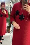 Mercan tunik fitilli yumoş triko kırmızı  Kırmızı