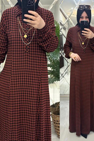 Nursel elbise ekol kumaş tarçın  Tarçın