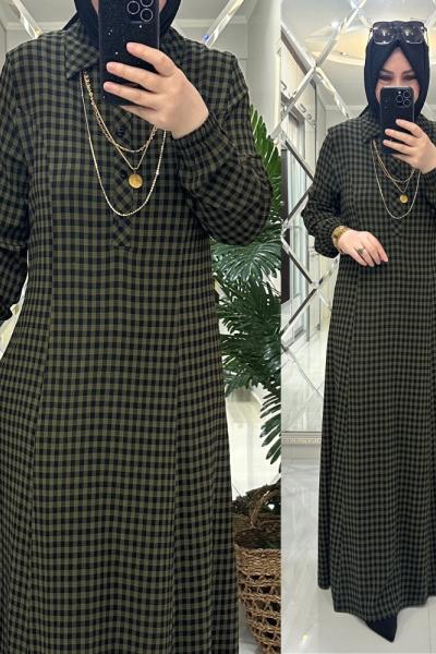 Nursel elbise ekol kumaş haki Haki