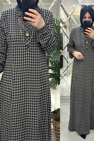 Nursel elbise ekol kumaş gri Gri