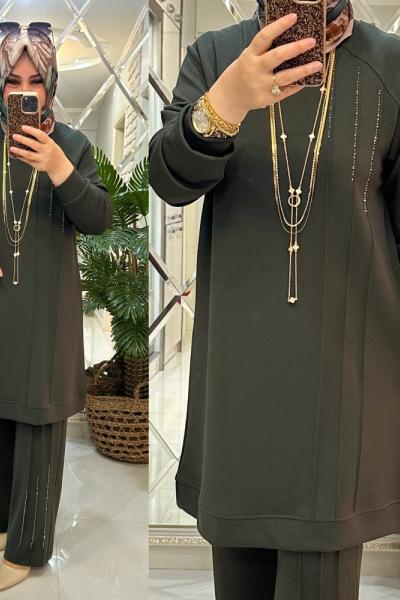 Özge takım oyşo kumaş haki  Haki