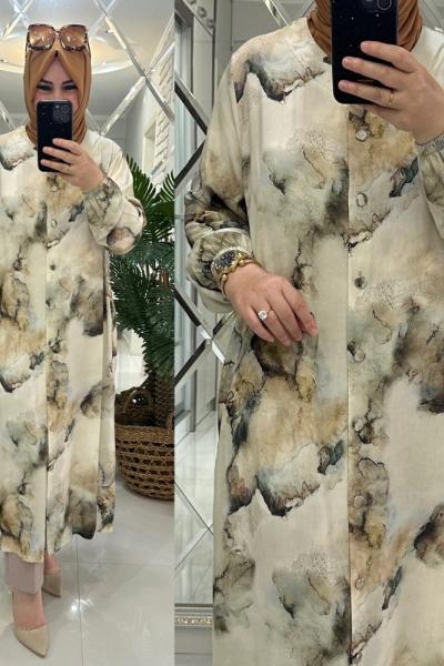 Özlem kap viskon kumaş kahveli Sütlü Kahve