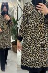 Pare takım fitilli leopar desen  Siyah Taba