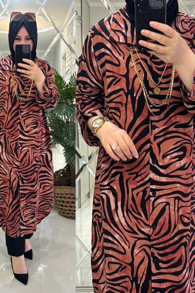 Peri gömlek viskon kumaş kiremit  Kiremit