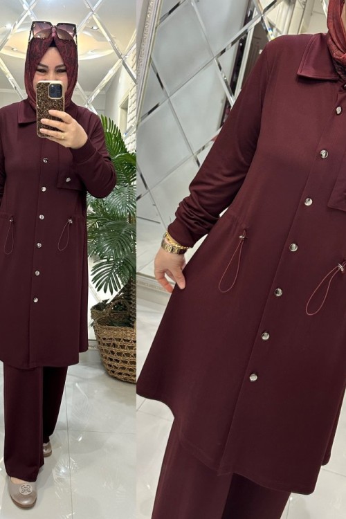 Rüya takım ipek Oyşo kumaş bordo Bordo