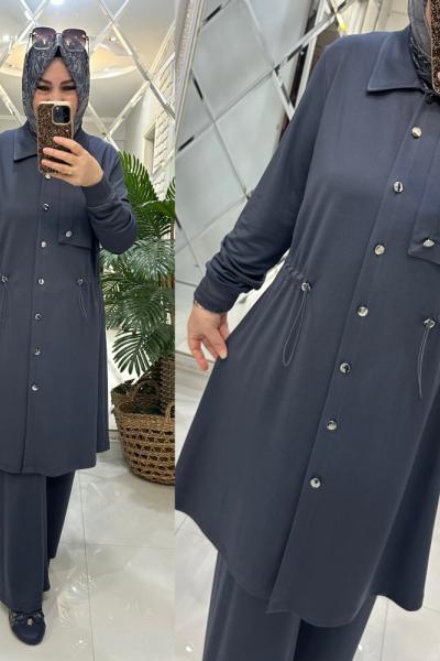 Rüya takım ipek Oyşo kumaş gri Gri