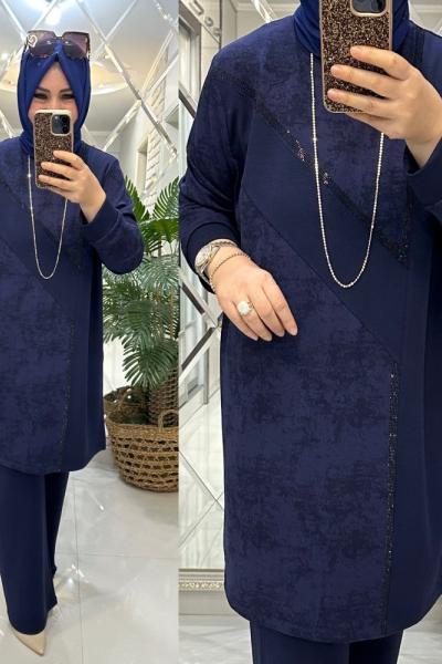 Selma takım oyşo kumaş koyumavi Koyu Mavi