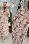 Sevda gömlek trend kumaş pembeli Pembe