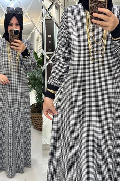 Sezay elbise penye-triko kumaş siyah/beyaz Siyah