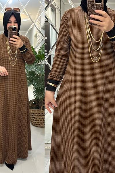 Sezay elbise penye-triko kumaş tarçın Tarçın