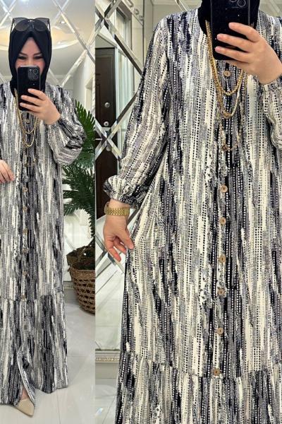 Süheyla elbise viskon kumaş siyah  Siyah