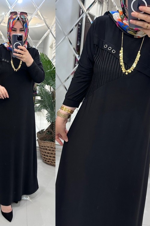 Suna elbise sandy kumaş siyah  Siyah